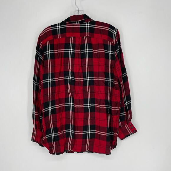 Chaps Long Sleeve Button-Up Plaid Top Size Large - Picture 3 of 6